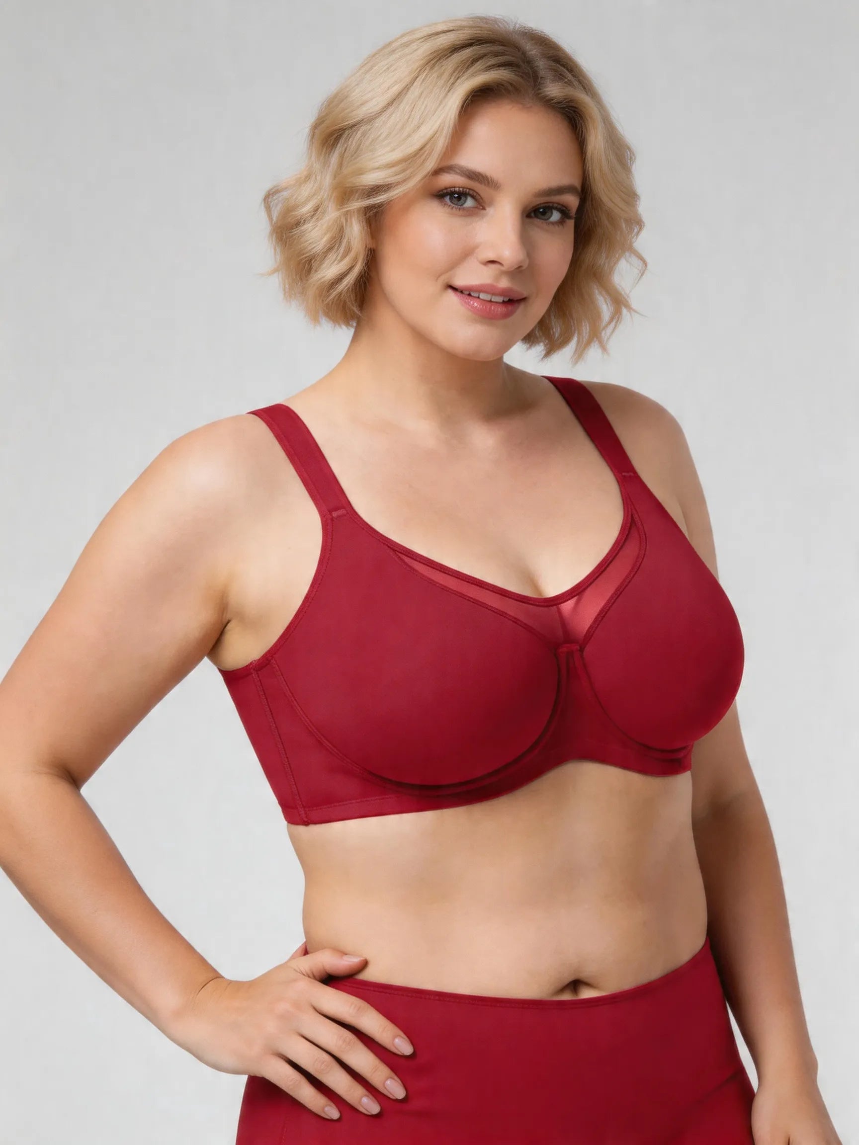 Seamless Full Coverage Minimizer Bra with Back Smoothing Support