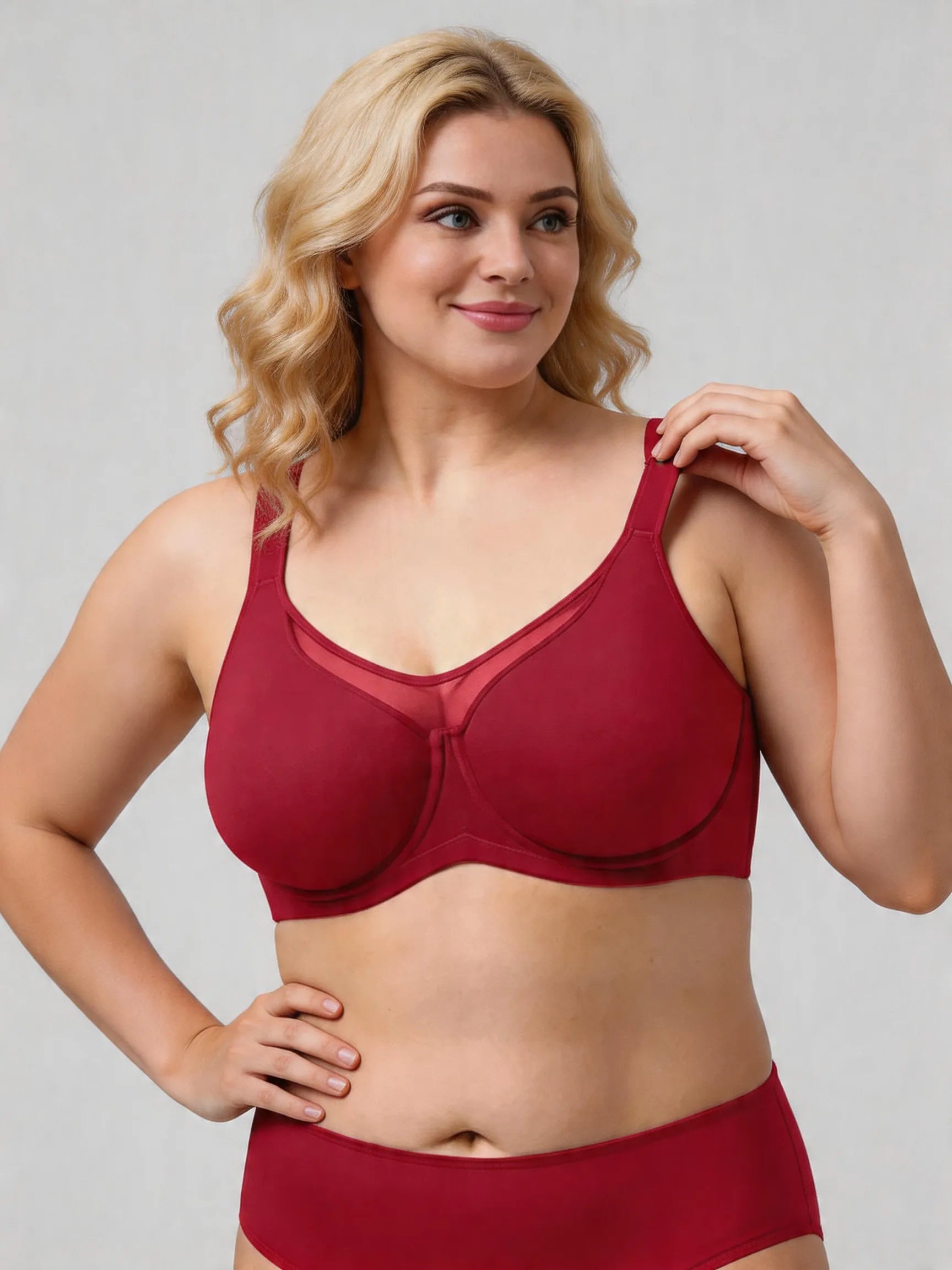 Seamless Full Coverage Minimizer Bra with Back Smoothing Support