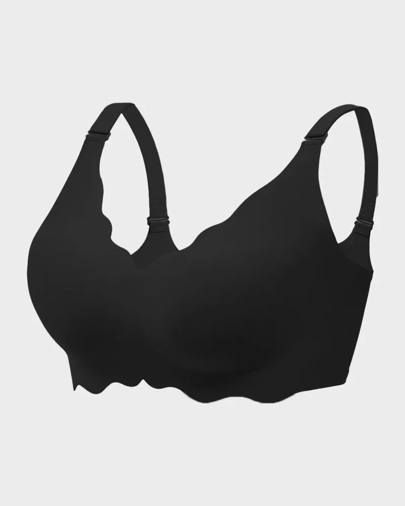 Seamless Scalloped Jelly Bra with Back Smoothing Support