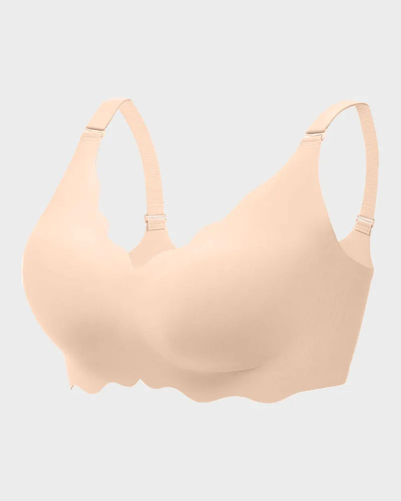 Seamless Scalloped Jelly Bra with Back Smoothing Support