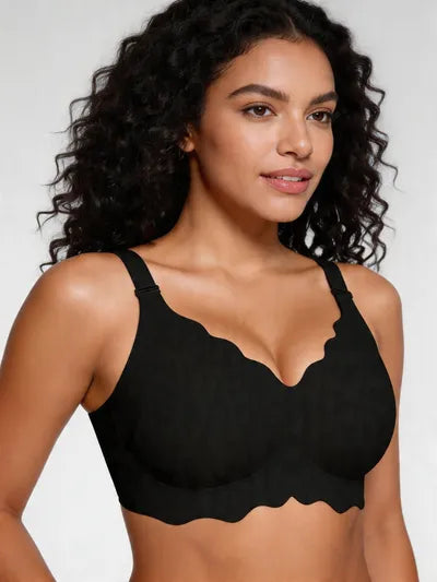 Seamless Scalloped Jelly Bra with Back Smoothing Support