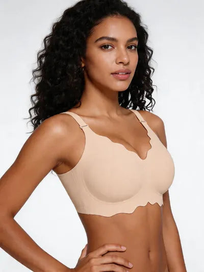 Seamless Scalloped Jelly Bra with Back Smoothing Support