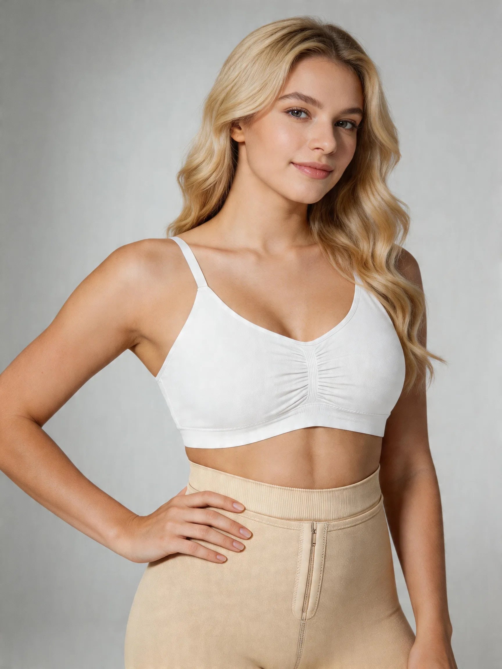 Wireless Sculpting Bra with W Shaped Back Smoothing Support
