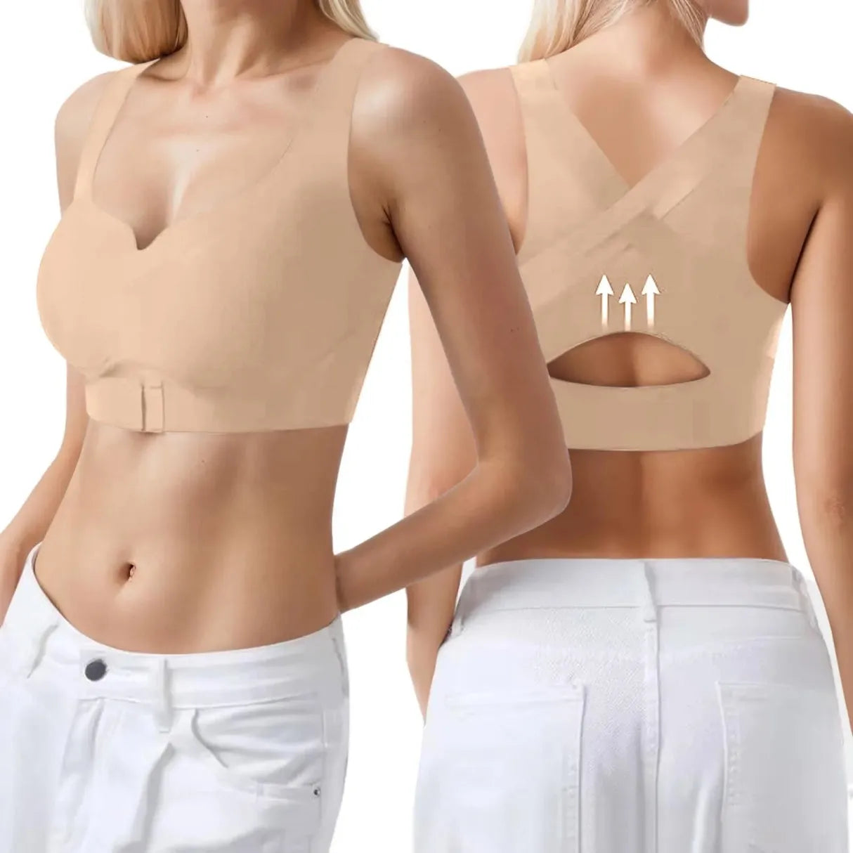Wireless Front Closure Support Bra for Women, Full Coverage Everyday Comfort Bra outdoorfun