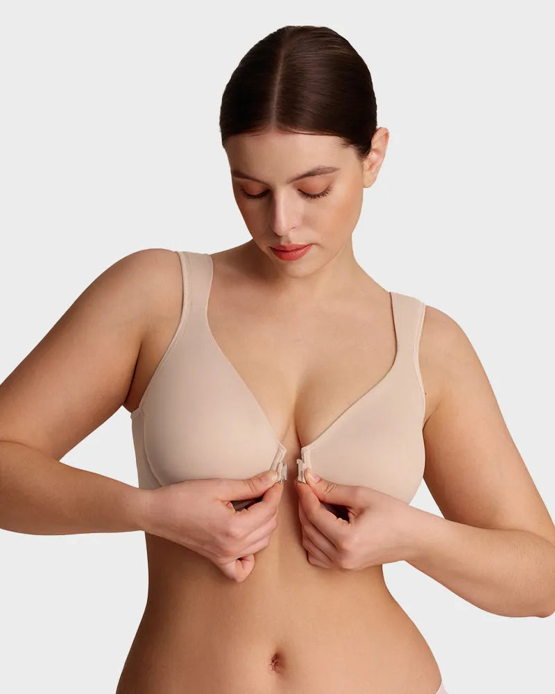 Front Snap Plunge Bra Underwire Unlined with Back Support