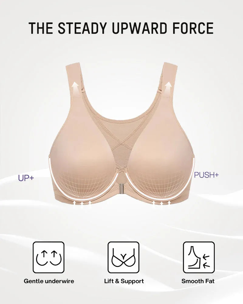 Front Snap Plunge Bra Underwire Unlined with Back Support