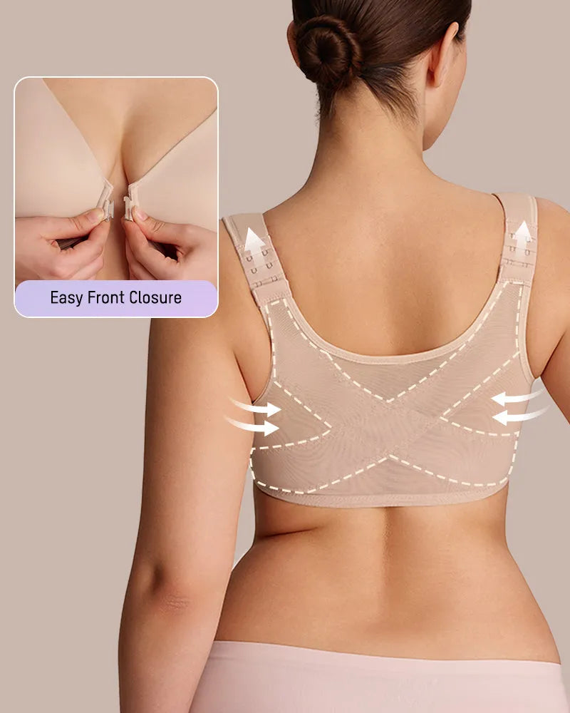 Front Snap Plunge Bra Underwire Unlined with Back Support