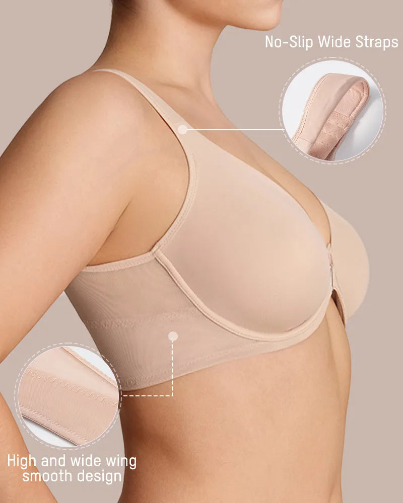 Front Snap Plunge Bra Underwire Unlined with Back Support