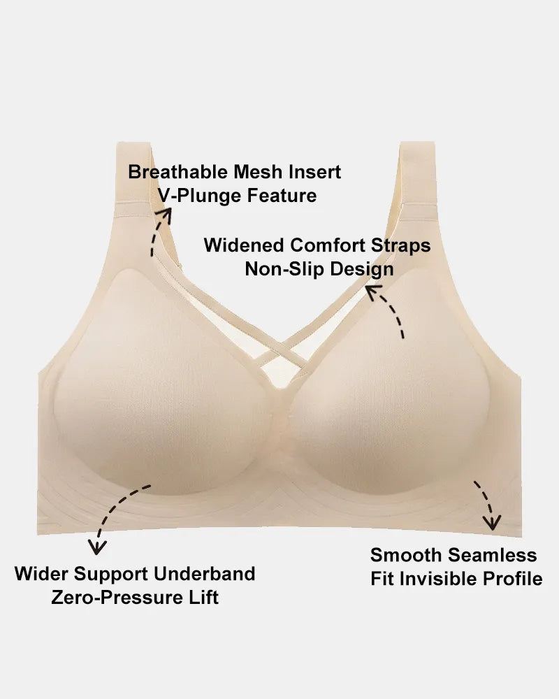 Plus Size Mesh Seamless Wireless Bra