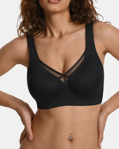 Plus Size Mesh Seamless Wireless Bra
