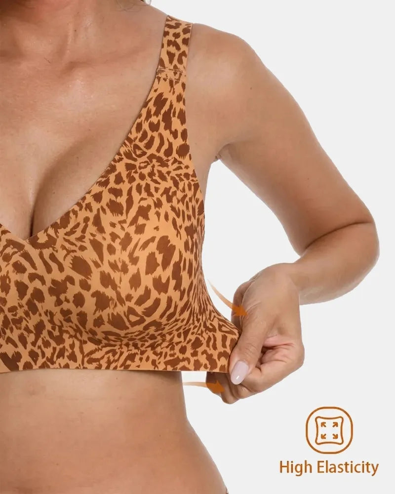 Leopard Print Wireless Support Bra
