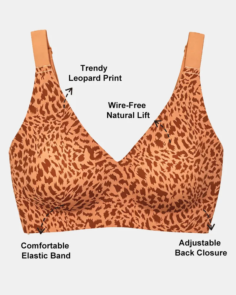 Leopard Print Wireless Support Bra
