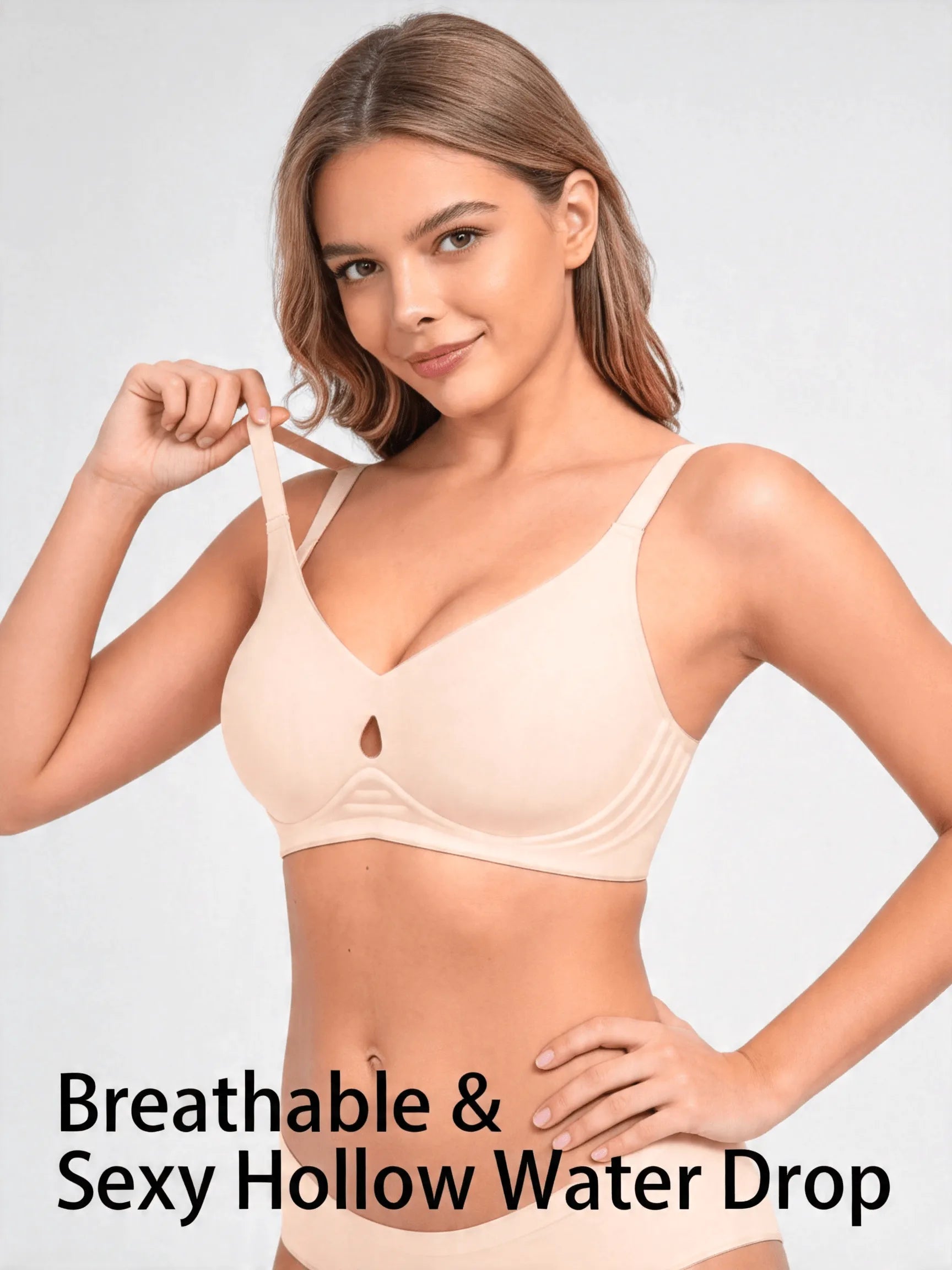 Seamless Jelly Lift Bra with Breathable Teardrop Hollow