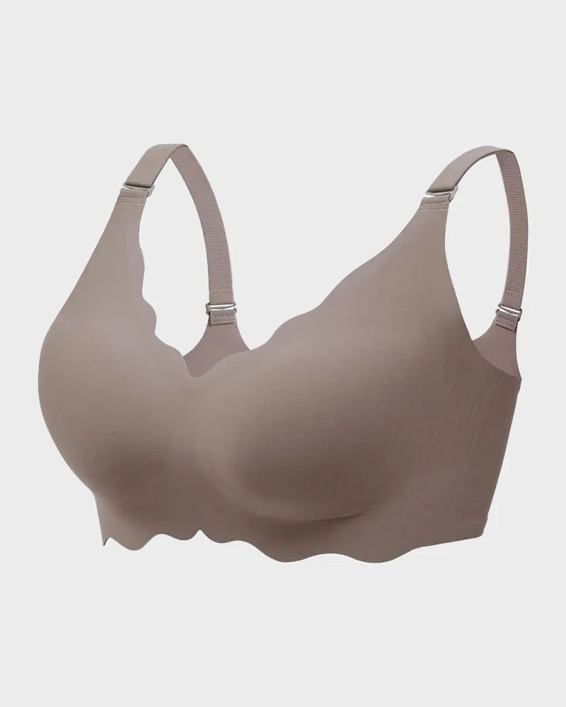 Seamless Scalloped Jelly Bra with Back Smoothing Support