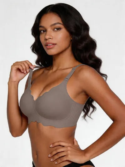 Seamless Scalloped Jelly Bra with Back Smoothing Support