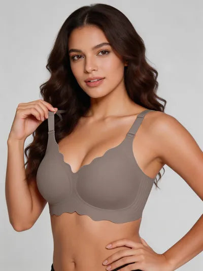 Seamless Scalloped Jelly Bra with Back Smoothing Support