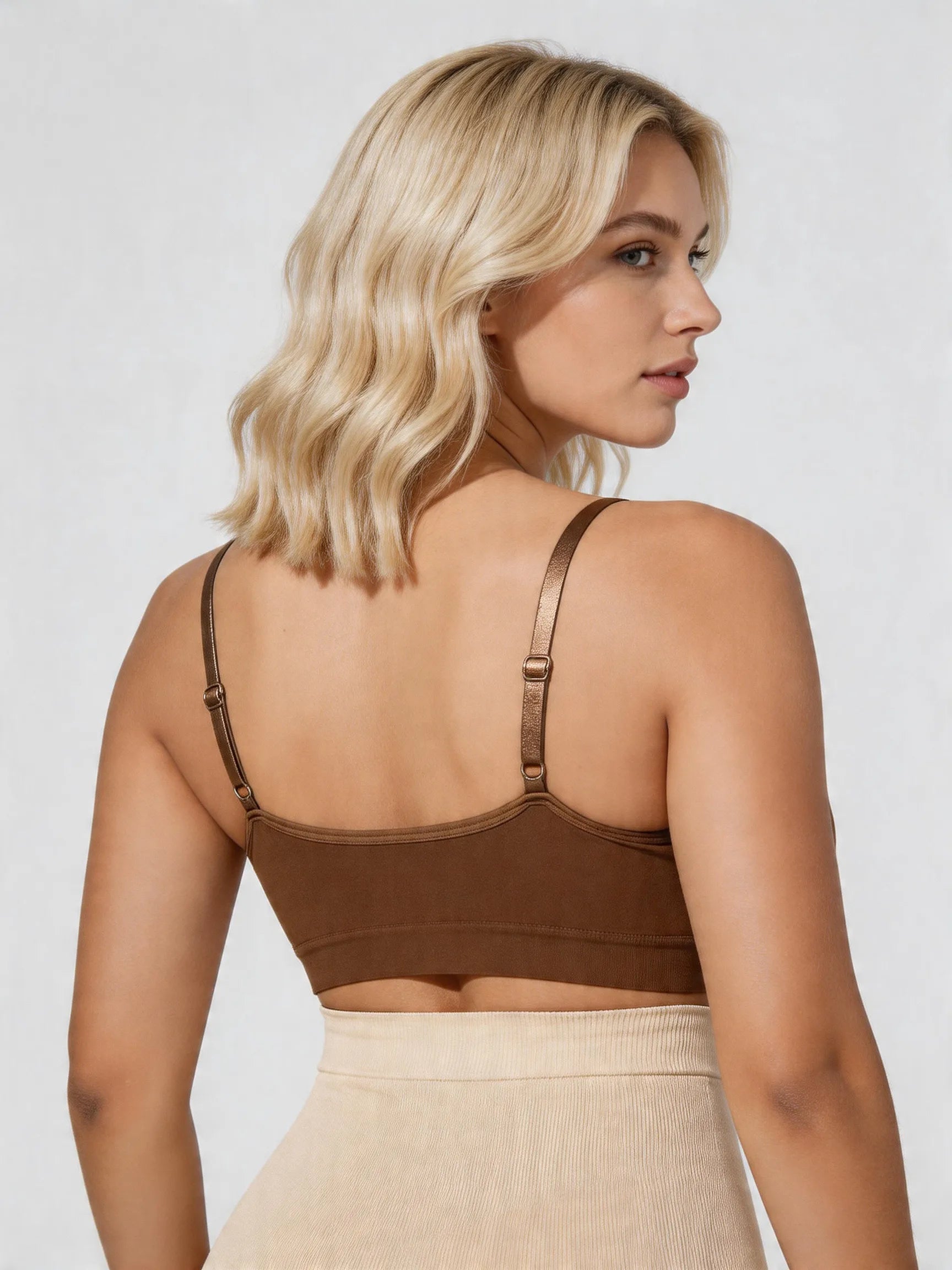 Wireless Sculpting Bra with W Shaped Back Smoothing Support
