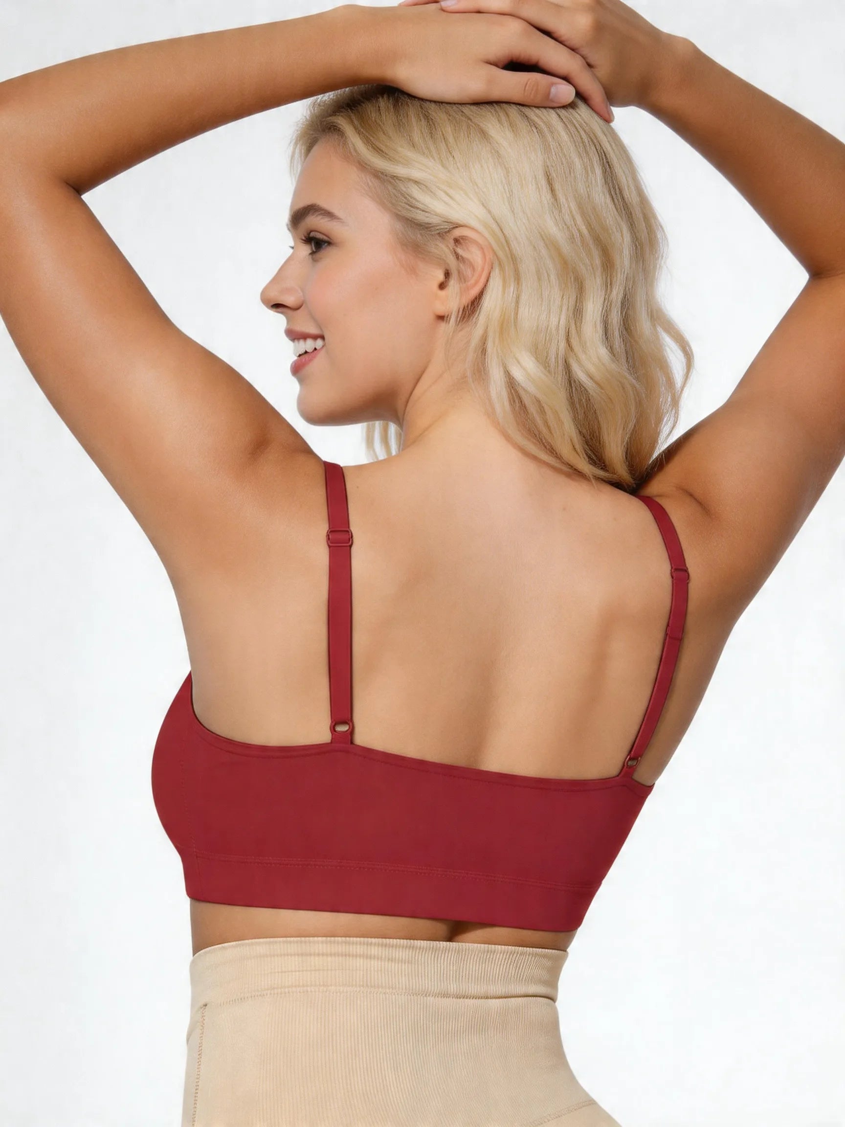 Wireless Sculpting Bra with W Shaped Back Smoothing Support