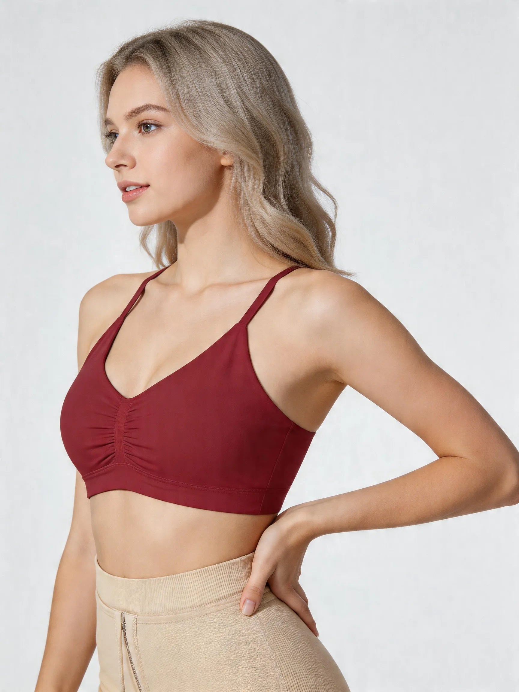 Wireless Sculpting Bra with W Shaped Back Smoothing Support