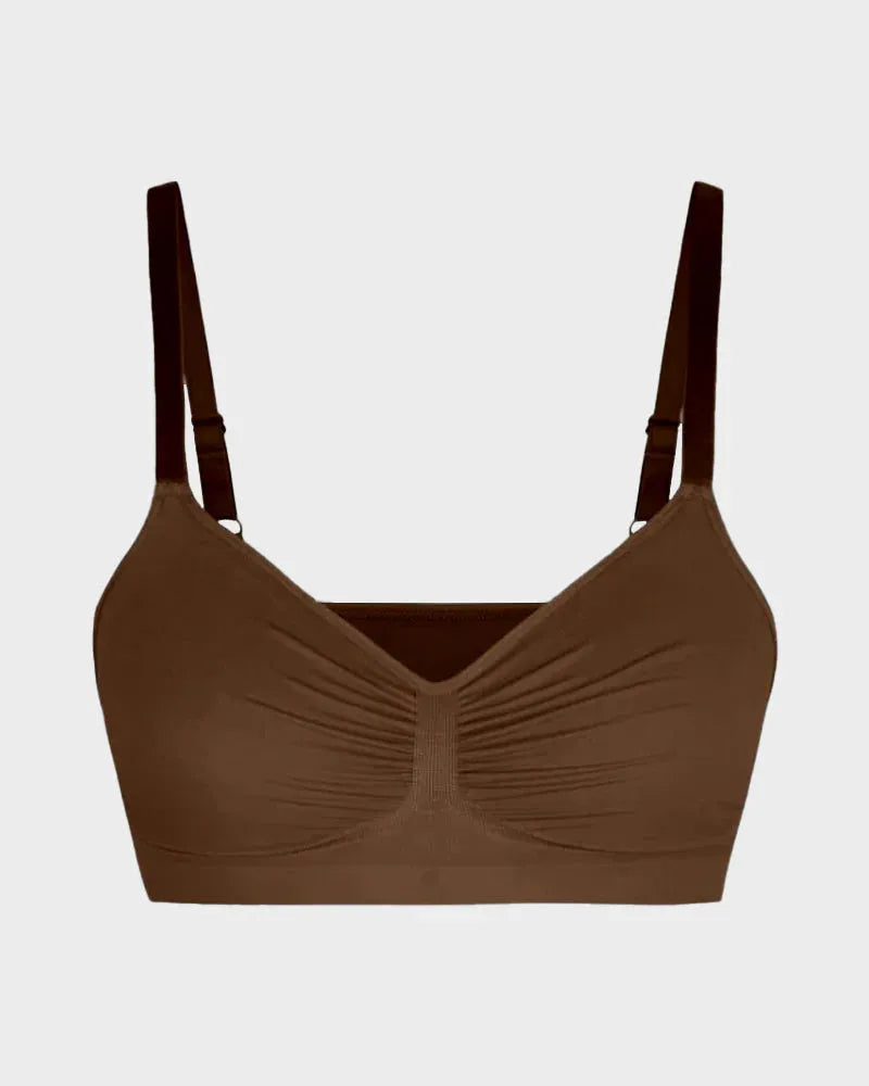 Wireless Sculpting Bra with W Shaped Back Smoothing Support