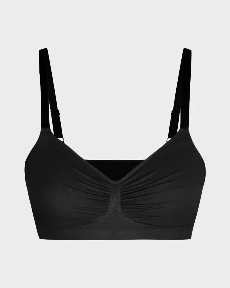 Wireless Sculpting Bra with W Shaped Back Smoothing Support