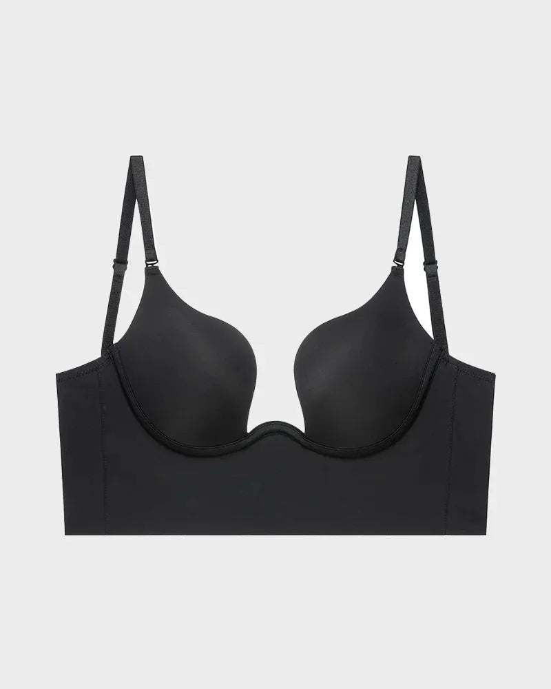 Seamless Deep V Plunge Bra with Low Back Lifting Support
