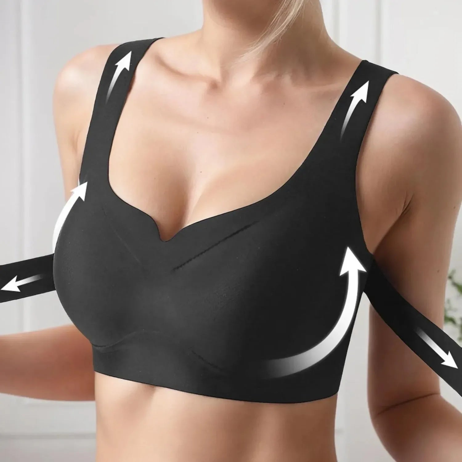 Wireless Front Closure Support Bra for Women, Full Coverage Everyday Comfort Bra outdoorfun