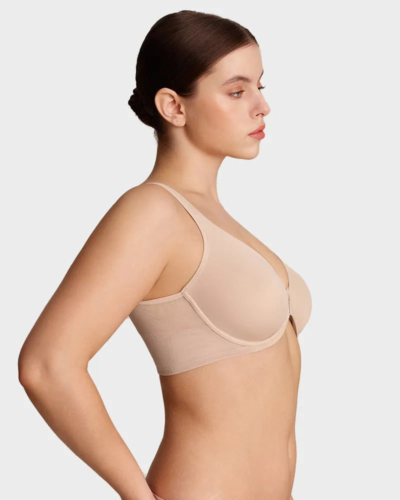 Front Snap Plunge Bra Underwire Unlined with Back Support