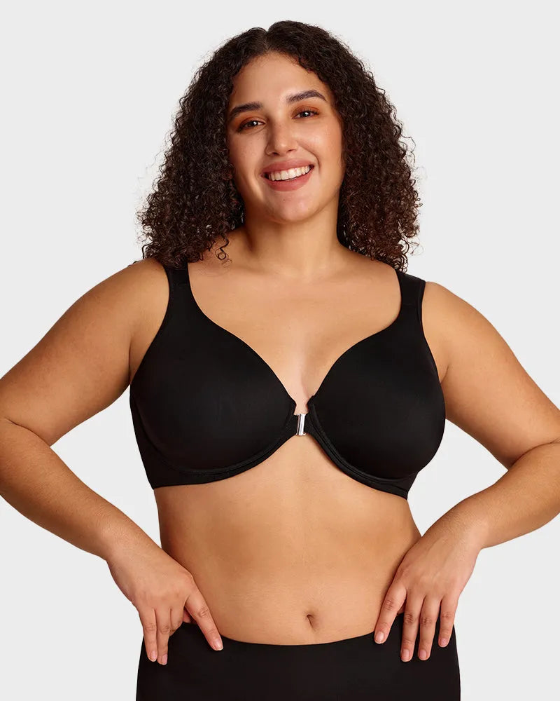 Front Snap Plunge Bra Underwire Unlined with Back Support