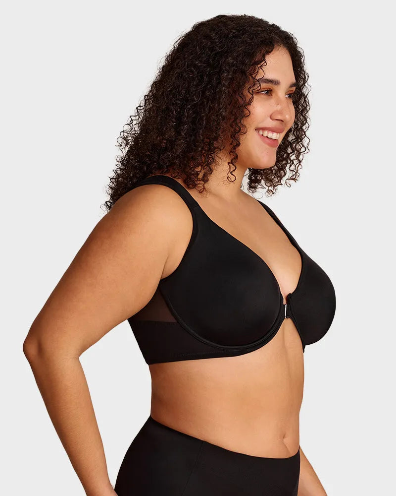 Front Snap Plunge Bra Underwire Unlined with Back Support