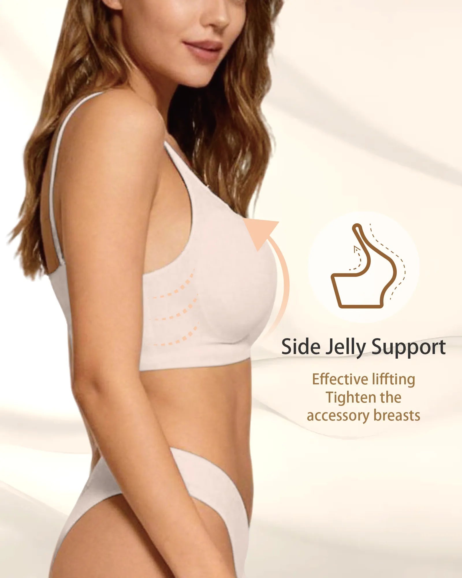 V Neck Scalloped Wireless Bra