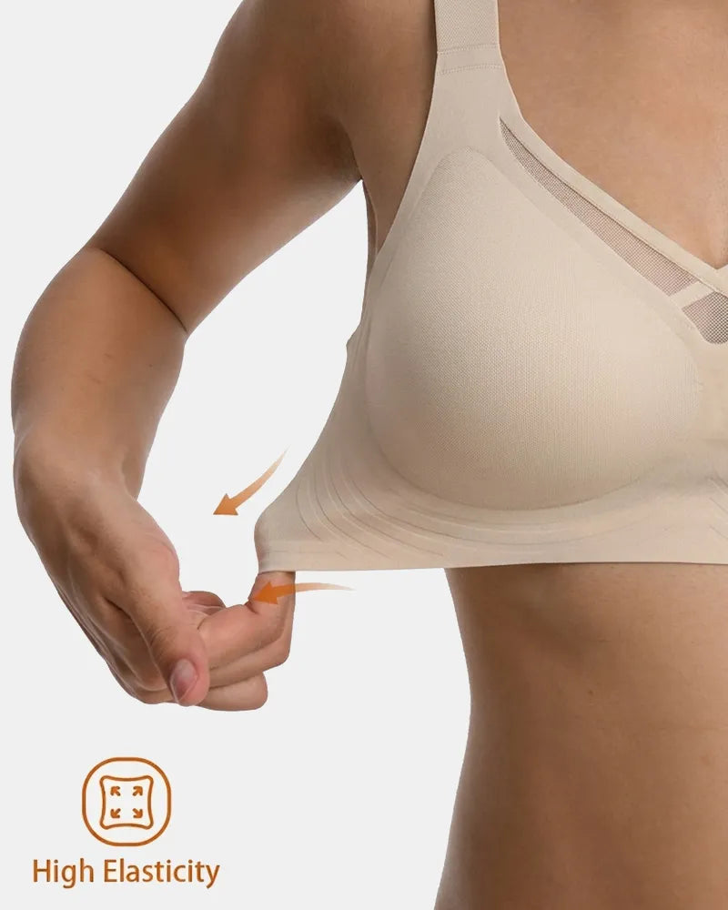 Plus Size Mesh Seamless Wireless Bra