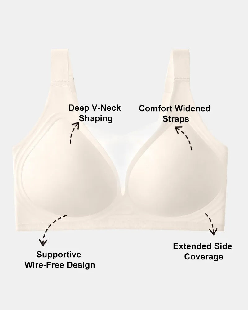 Plus Size V Neck Wireless Bra