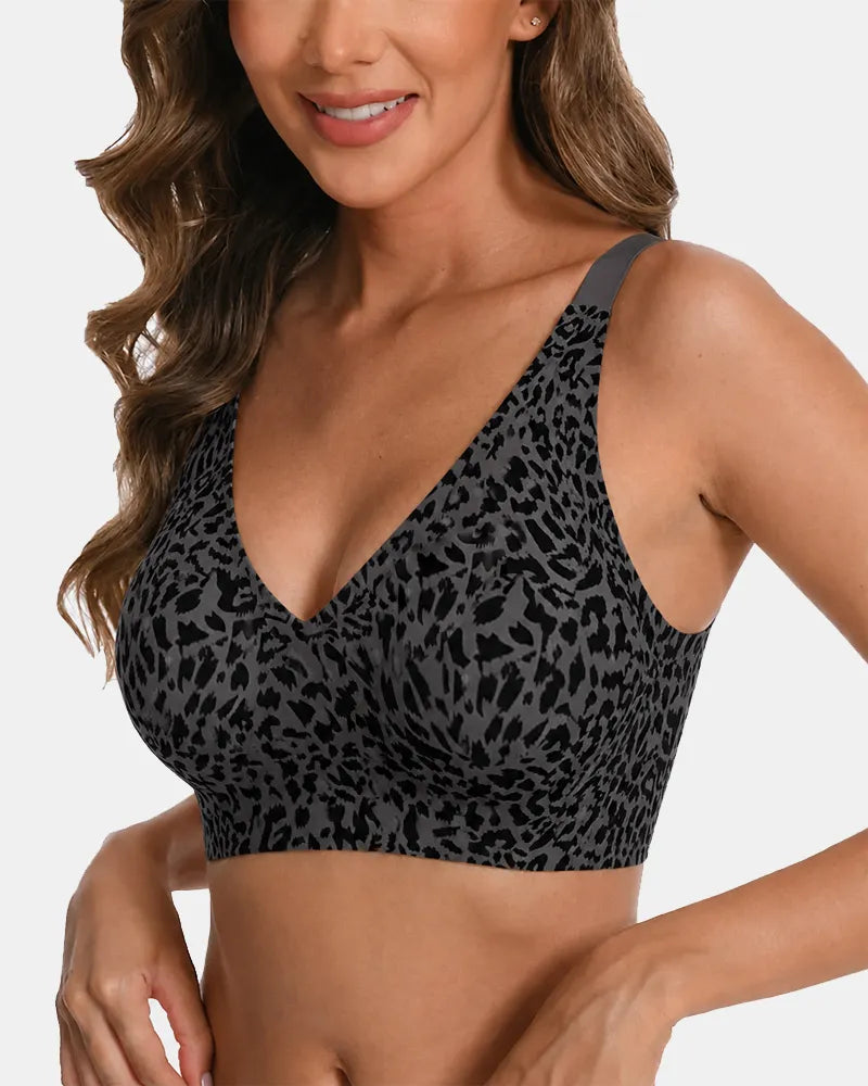 Leopard Print Wireless Support Bra