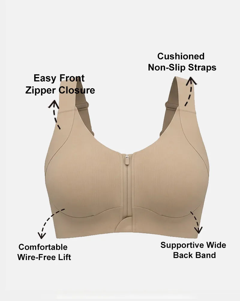 Wireless Front Zipper Bra