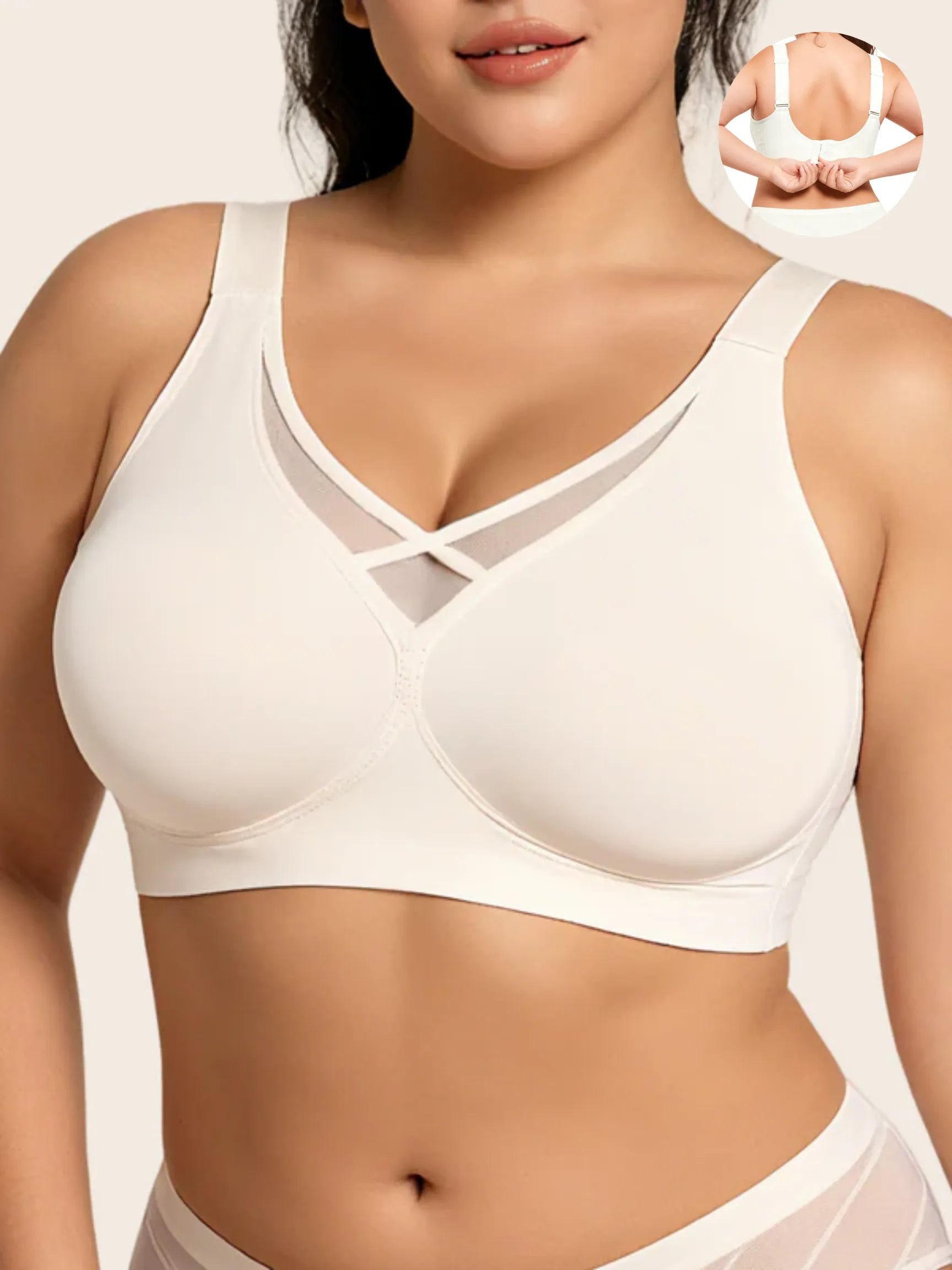 Plus Size Mesh Seamless Wireless Bra